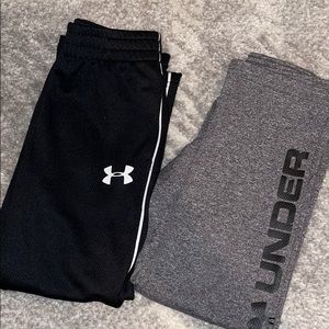 2 pairs of boys Under Armour athletic pants